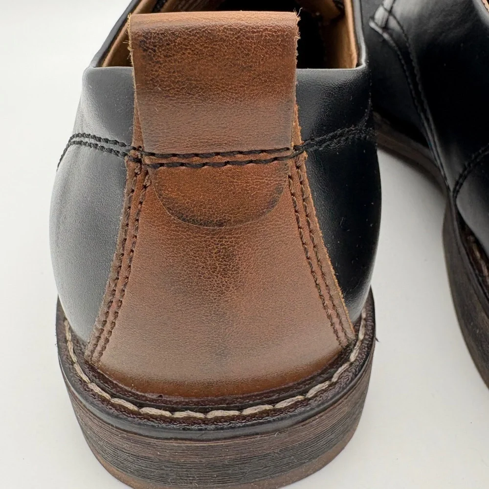 Dexter Comfort Memory Foam Cal Black Denim w/ Faux Leather Accent Casual Oxford
